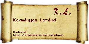 Kormányos Loránd névjegykártya